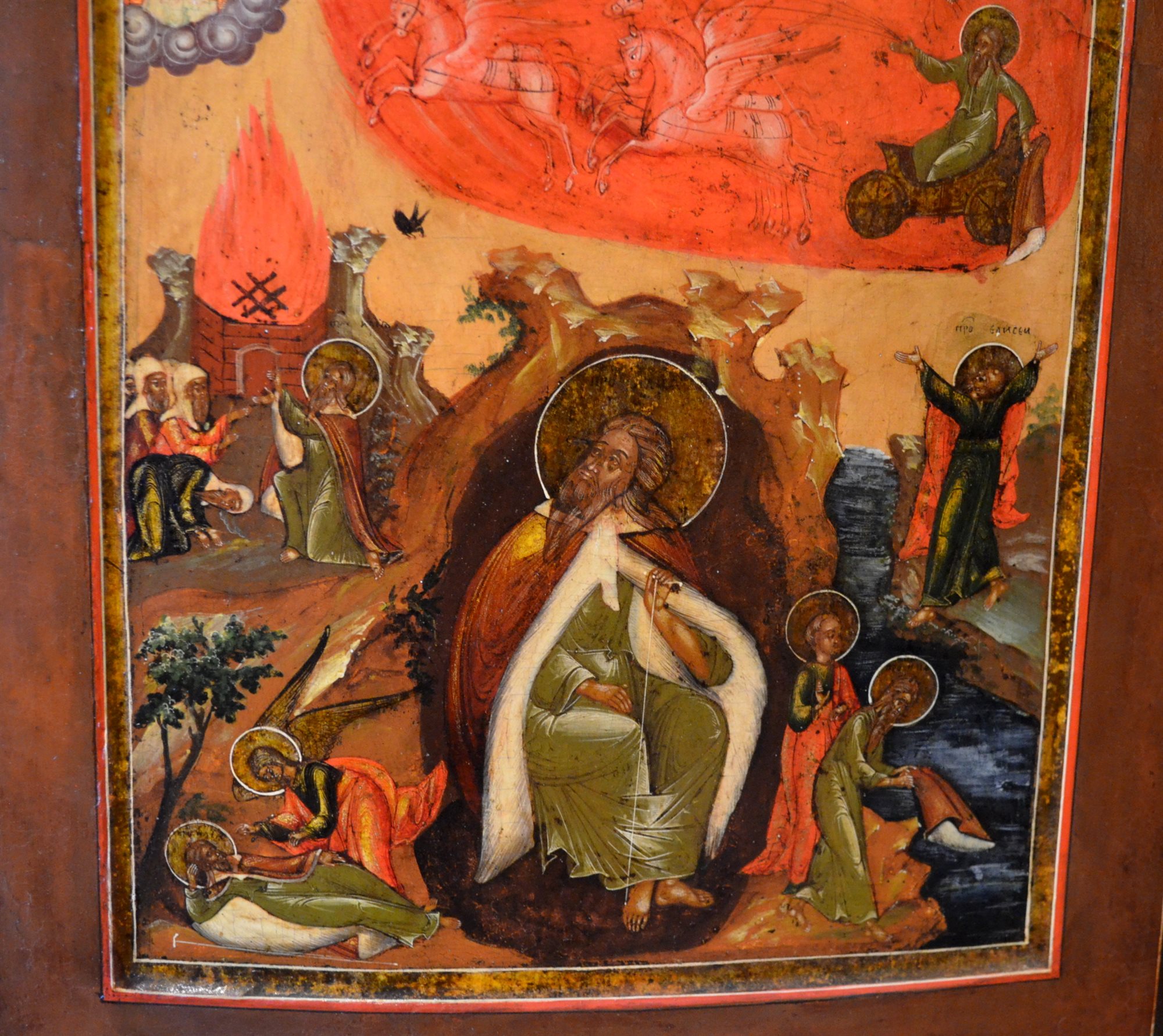 Antica icona raffigurante “Il profeta Elia e scene della sua vita”